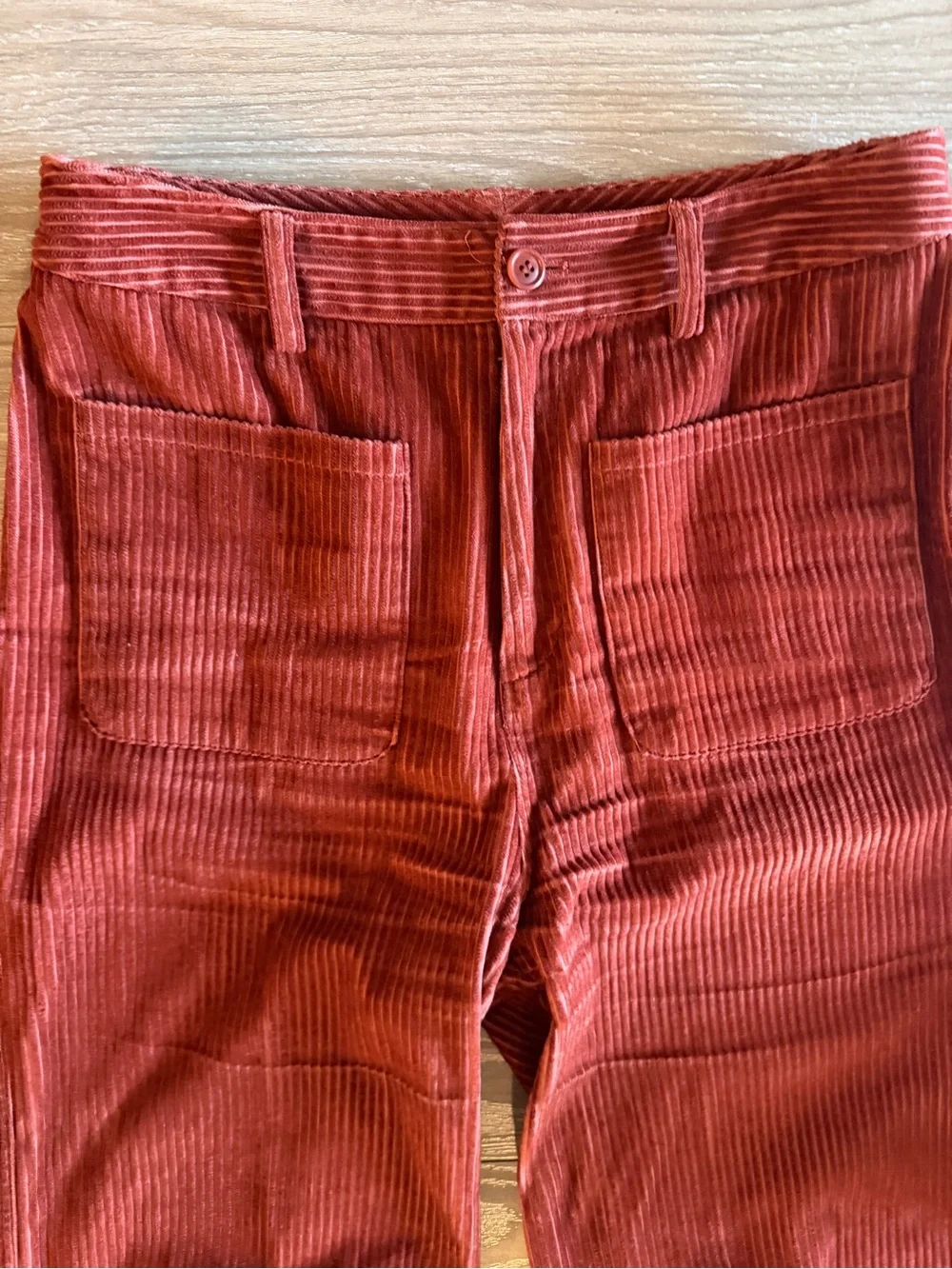 Ulla Johnson Cord Pants Copper High Rise Wide Leg size 8 Corduroy Designer - Picture 5 of 12